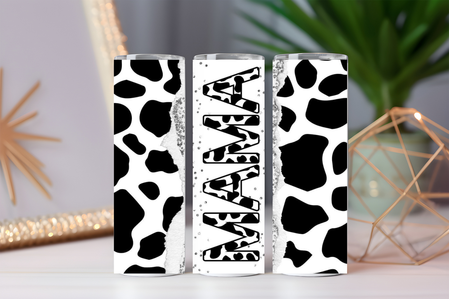 20oz Mama Geode Cow Print Sublimation Tumbler