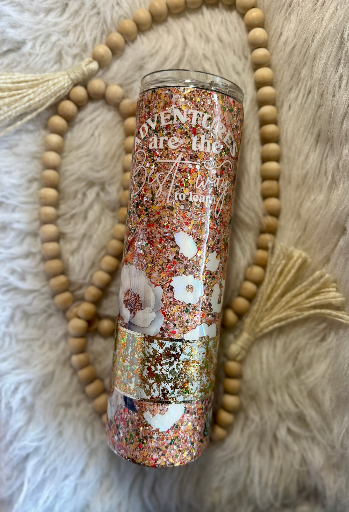 {RTS} 35oz Neutral Floral Leopard Tumbler