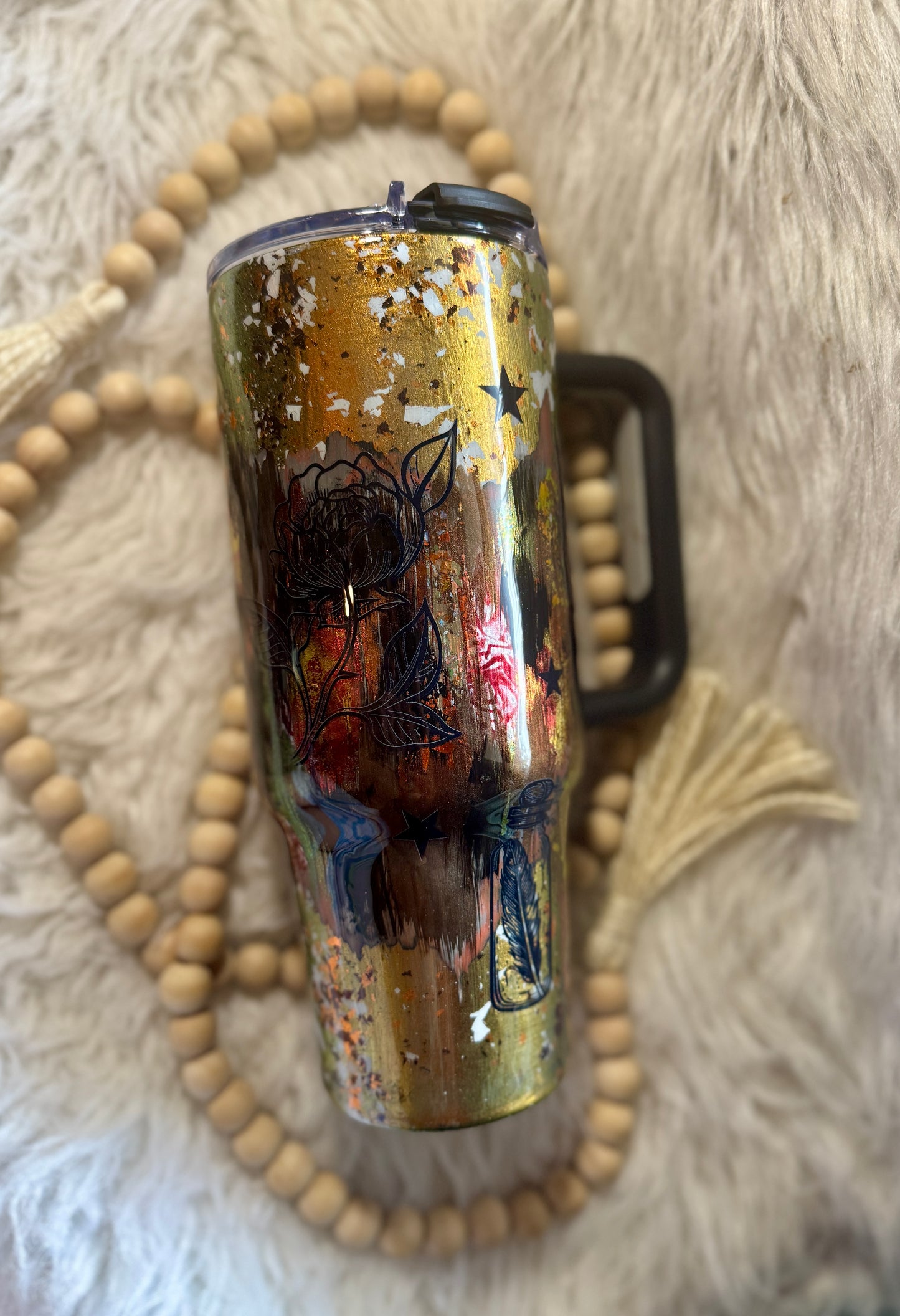 {RTS} 40oz Skull/Celestial Throwdown Tumbler