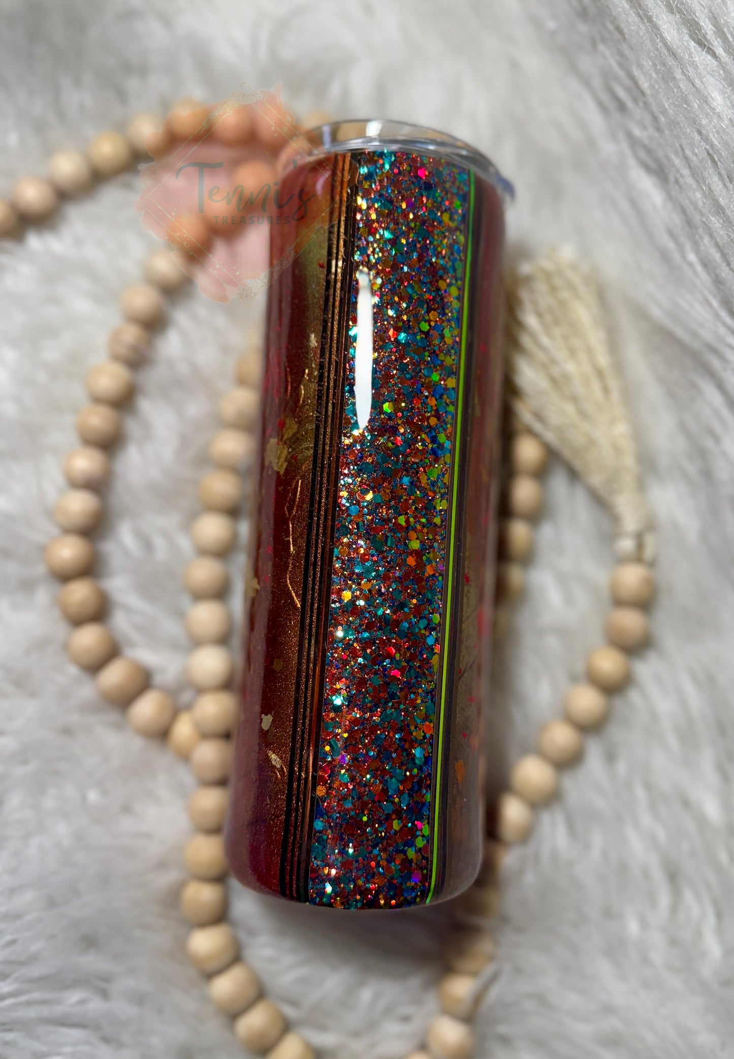 {RTS} 20oz Tribal Leopard Flake/Pigment Tumbler