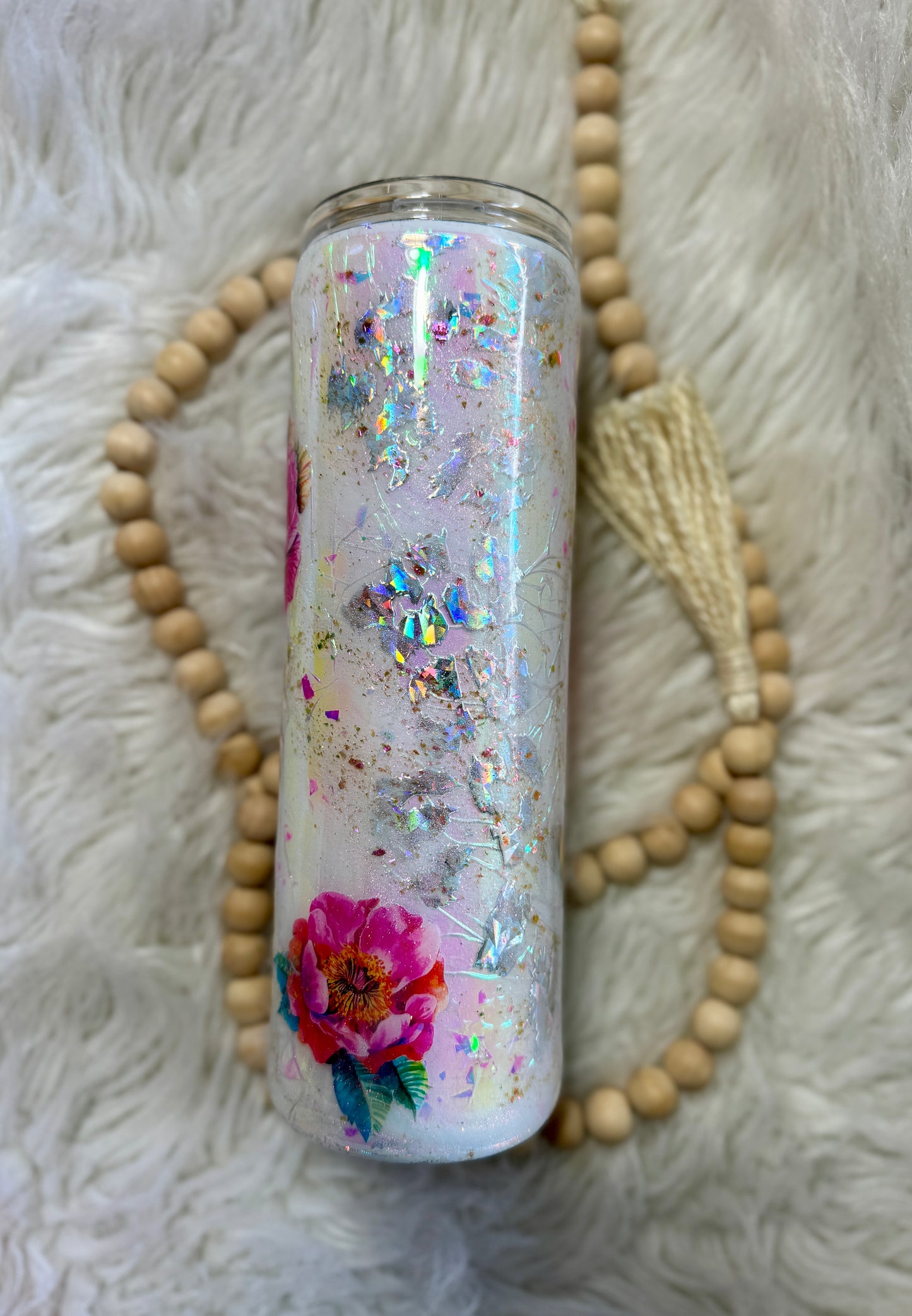 {RTS} 30oz Floral and Holo Leopard "Opal" Tumbler