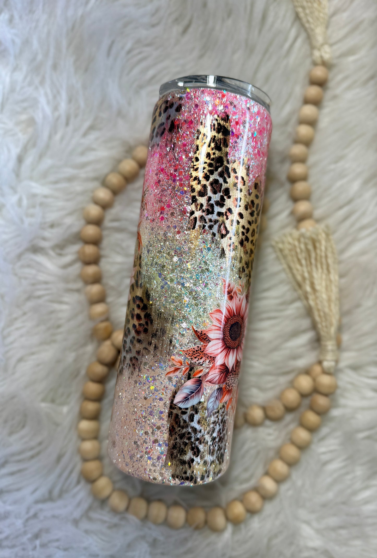 {RTS} 30oz Leopard Pink Sunflower Tumbler