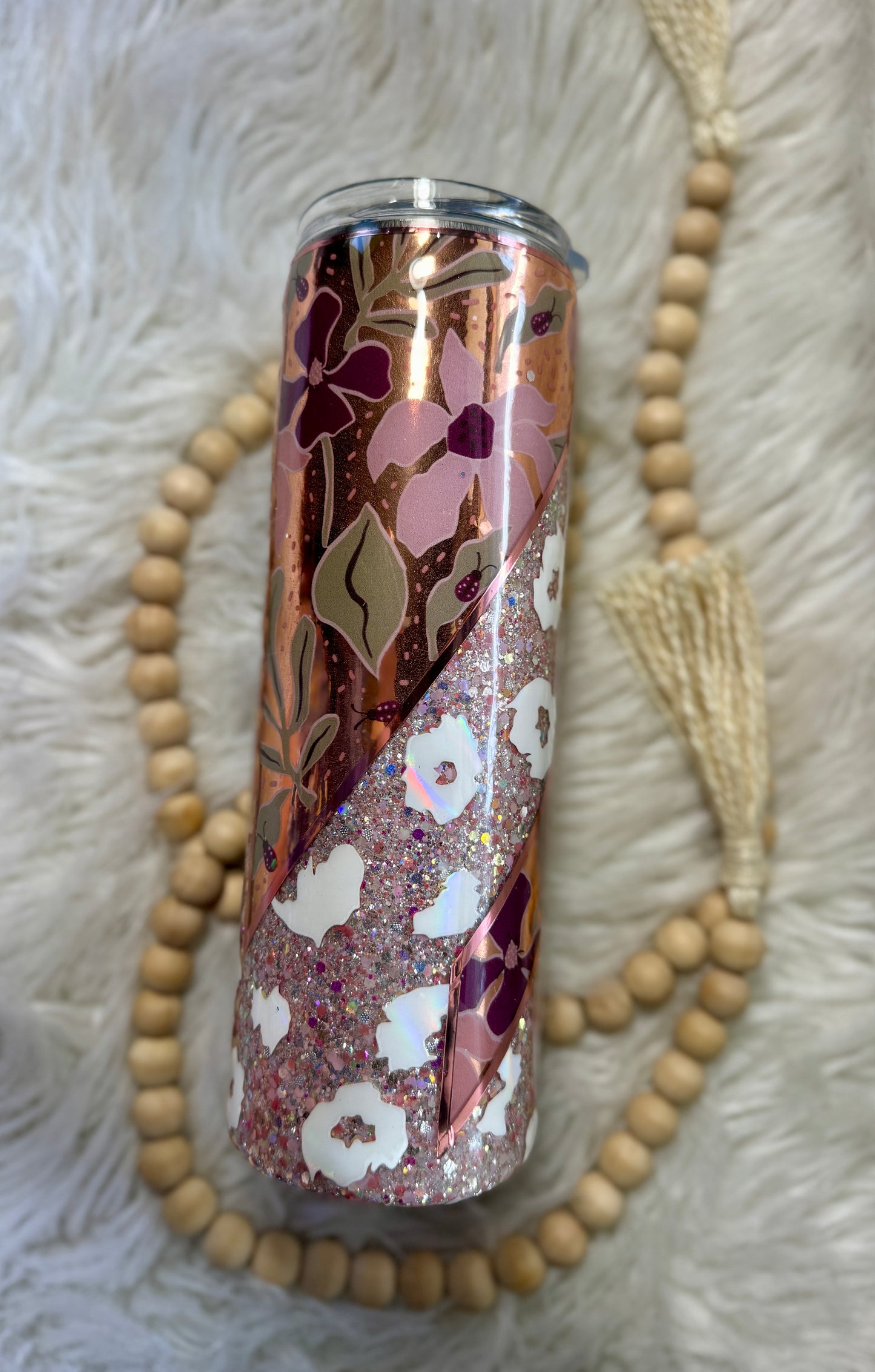 {RTS} 30oz Rose Gold Floral Tumbler *MISFIT*