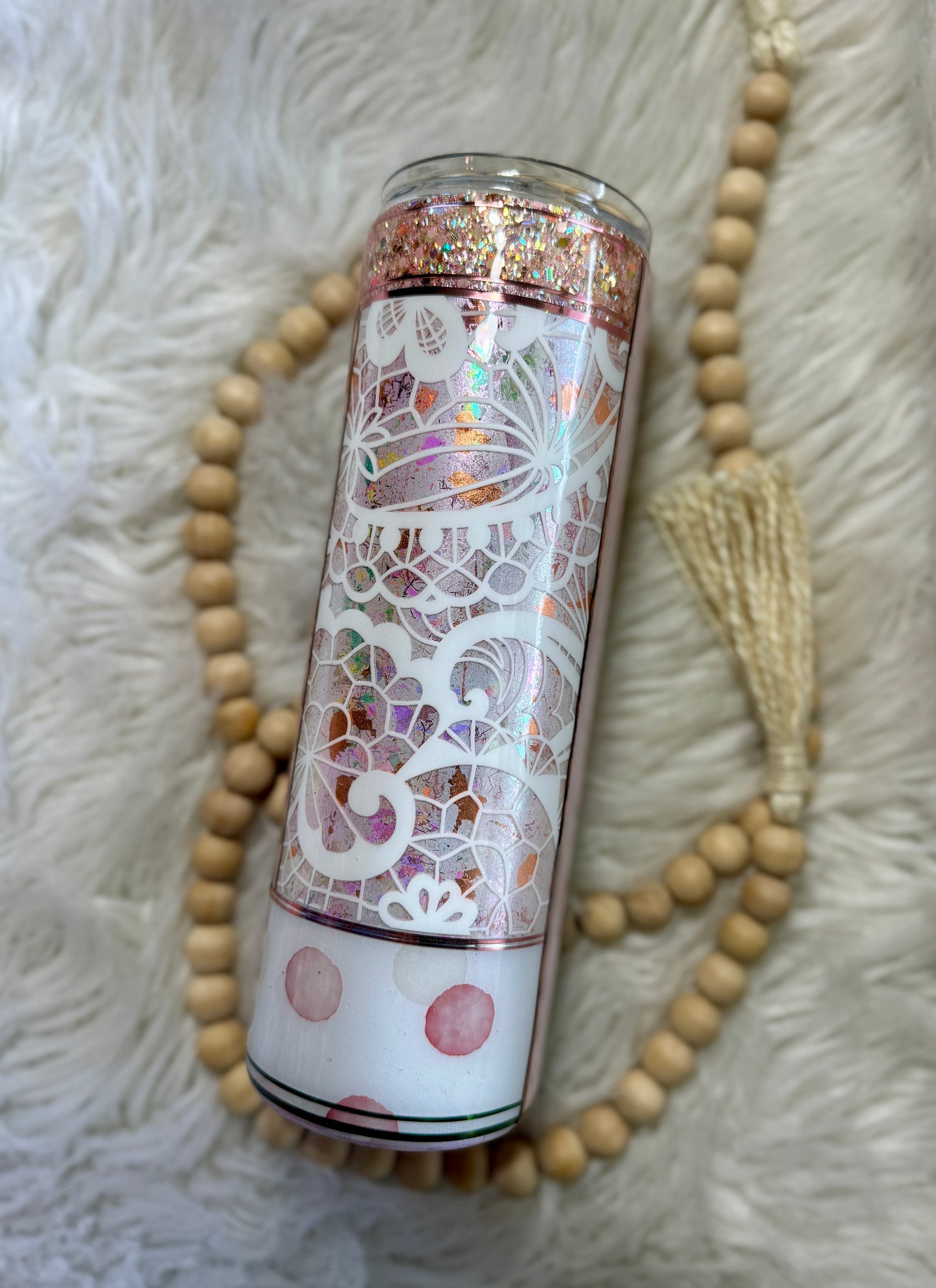 {RTS} 30oz Pink Floral Mixed Media Tumbler
