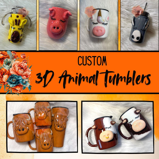 {MTO} Custom 3D Animal Tumbler [Choose Animal]