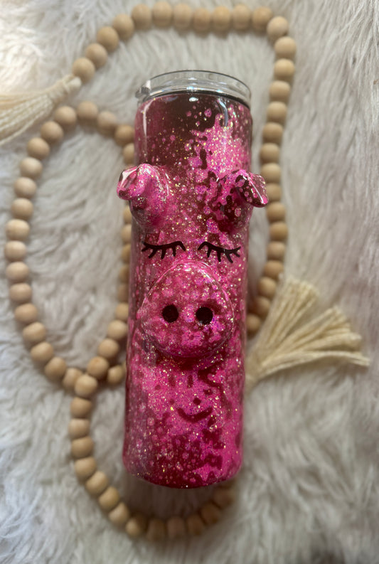 {RTS} 30oz Duo 3D Pretty Pig Tumbler