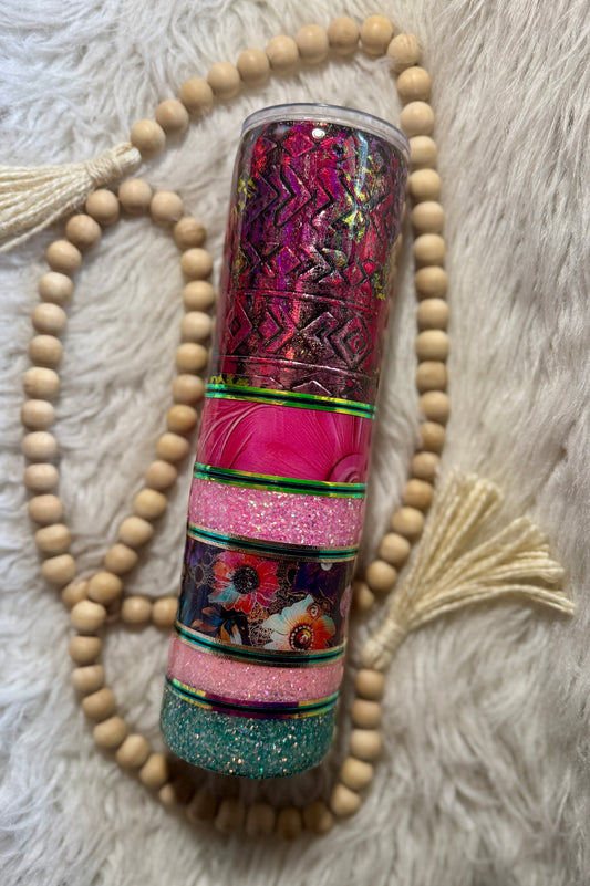 {RTS} 32oz Plump Aztec Mixed Media Tumbler