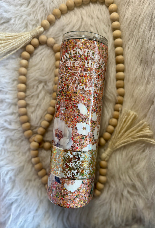 {RTS} 35oz Neutral Floral Leopard Tumbler