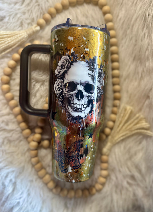 {RTS} 40oz Skull/Celestial Throwdown Tumbler
