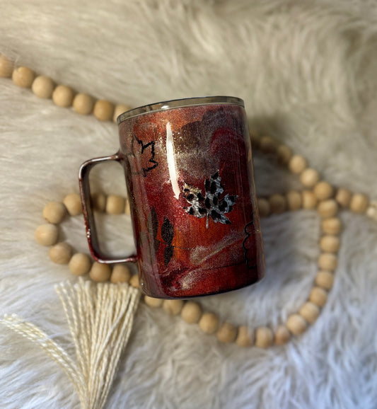 {RTS} 10oz Inkswirl Leopard Leaf Mug (9/6)