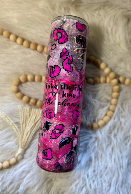 {RTS} 32oz Leopard/Floral Inkswirl Tumbler