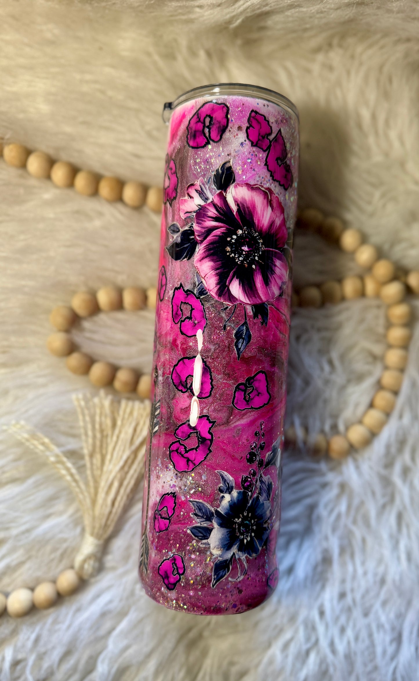 {RTS} 32oz Leopard/Floral Inkswirl Tumbler