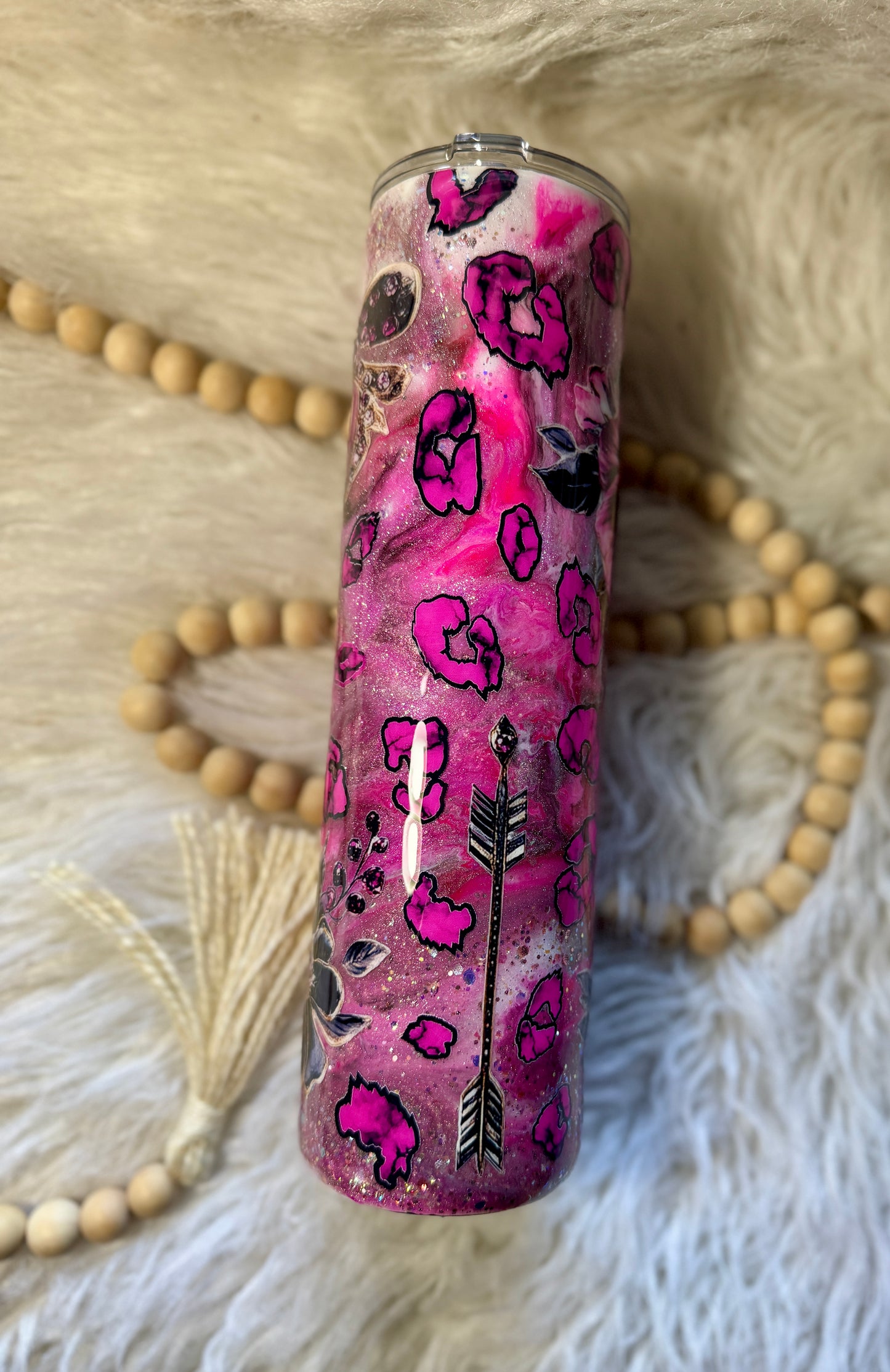 {RTS} 32oz Leopard/Floral Inkswirl Tumbler