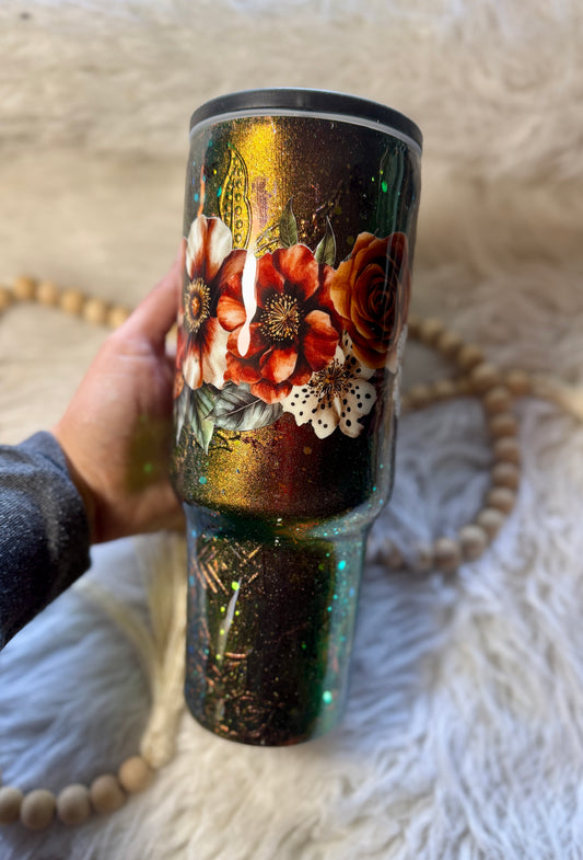{RTS} 40oz Fall Floral Tumbler