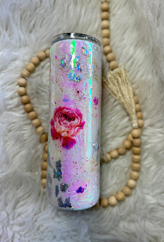 {RTS} 30oz Floral and Holo Leopard "Opal" Tumbler