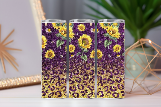 20oz Purple Sunflower Sublimation Tumbler